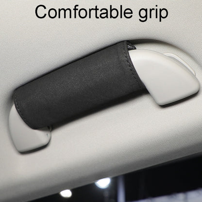 1pair Car Door Handle Decorative Anti-Scratch Cover Car Slippery Leather Inner Door Handle Protective Cover(Brown) by buy2fix