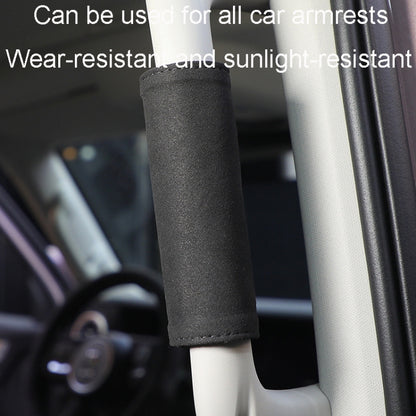 1pair Car Door Handle Decorative Anti-Scratch Cover Car Slippery Leather Inner Door Handle Protective Cover(Brown) by buy2fix