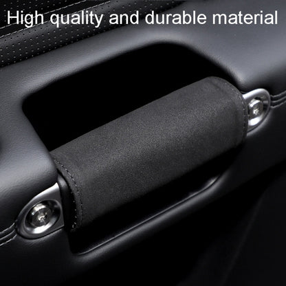 1pair Car Door Handle Decorative Anti-Scratch Cover Car Slippery Leather Inner Door Handle Protective Cover(Red) by buy2fix