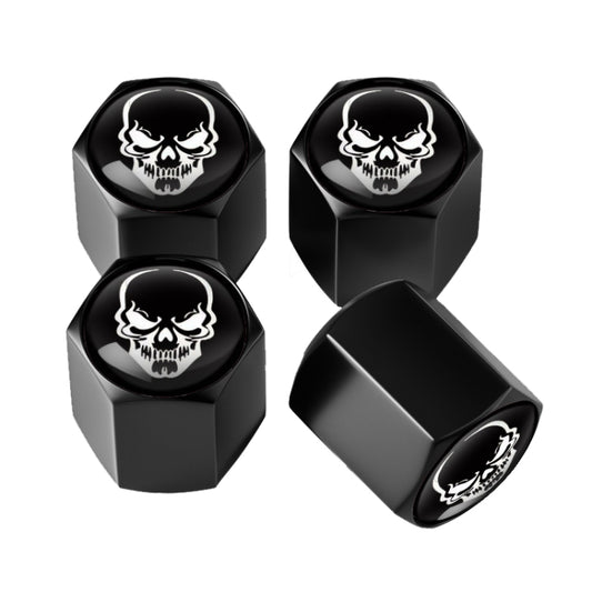 4pcs /Set Skeleton Metal Tire Valve Caps Automobile Modification Universal Valve Core Cover(Black) - Tire Valve Caps by buy2fix | Online Shopping UK | buy2fix