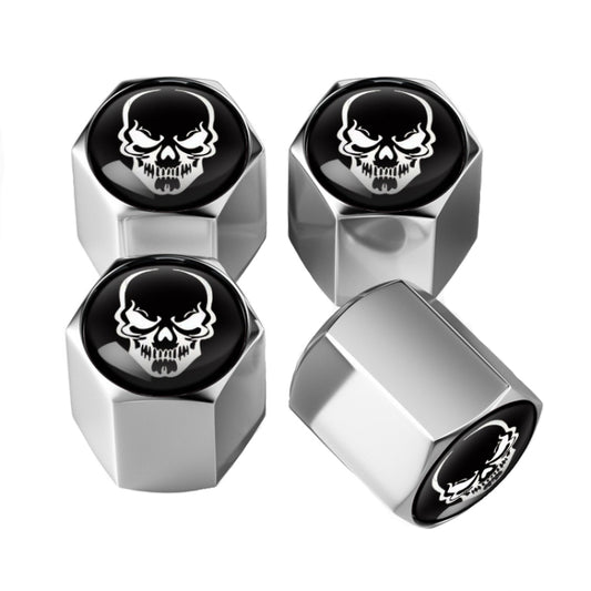 4pcs /Set Skeleton Metal Tire Valve Caps Automobile Modification Universal Valve Core Cover(Silver) - Tire Valve Caps by buy2fix | Online Shopping UK | buy2fix