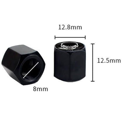 4pcs /Set Skeleton Metal Tire Valve Caps Automobile Modification Universal Valve Core Cover(Black) - Tire Valve Caps by buy2fix | Online Shopping UK | buy2fix