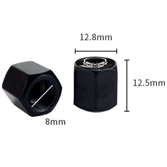 4pcs /Set Skeleton Metal Tire Valve Caps Automobile Modification Universal Valve Core Cover(Black) - Tire Valve Caps by buy2fix | Online Shopping UK | buy2fix