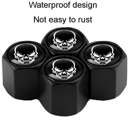 4pcs /Set Skeleton Metal Tire Valve Caps Automobile Modification Universal Valve Core Cover(Black) - Tire Valve Caps by buy2fix | Online Shopping UK | buy2fix