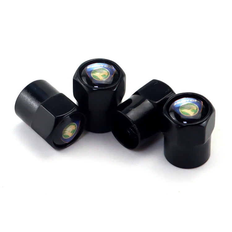 4pcs /Set Car Labeled Metal Tire Valve Caps Automobile Universal Modified Valve Covers(Black) - Tire Valve Caps by buy2fix | Online Shopping UK | buy2fix