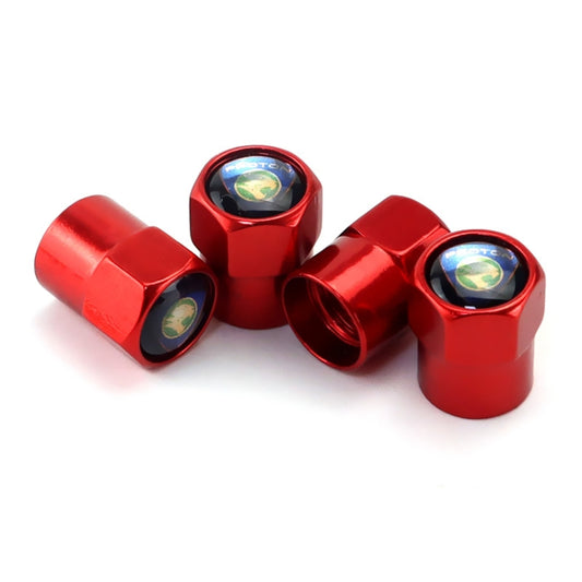 4pcs /Set Car Labeled Metal Tire Valve Caps Automobile Universal Modified Valve Covers(Red) - Tire Valve Caps by buy2fix | Online Shopping UK | buy2fix