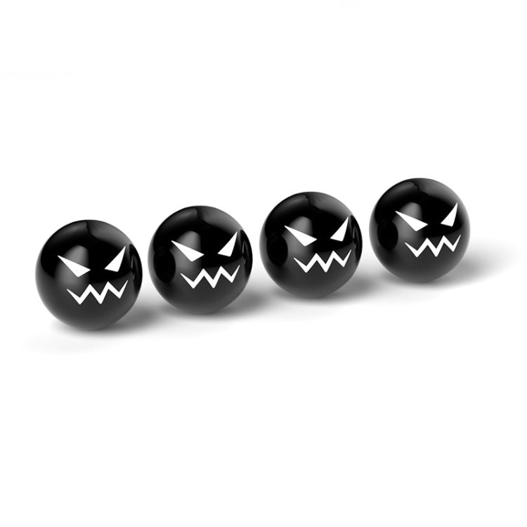 4pcs /Set Devil Ball Tire Valve Caps Automotive Universal Modification Valve Covers(Black) by buy2fix