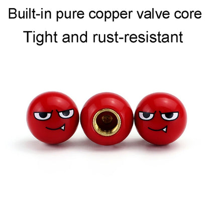 4pcs /Set Devil Ball Tire Valve Caps Automotive Universal Modification Valve Covers(Red) by buy2fix