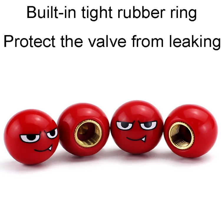 4pcs /Set Devil Ball Tire Valve Caps Automotive Universal Modification Valve Covers(Red) by buy2fix