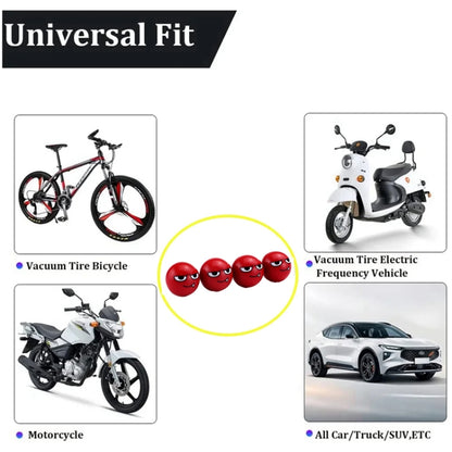 4pcs /Set Devil Ball Tire Valve Caps Automotive Universal Modification Valve Covers(Red) by buy2fix