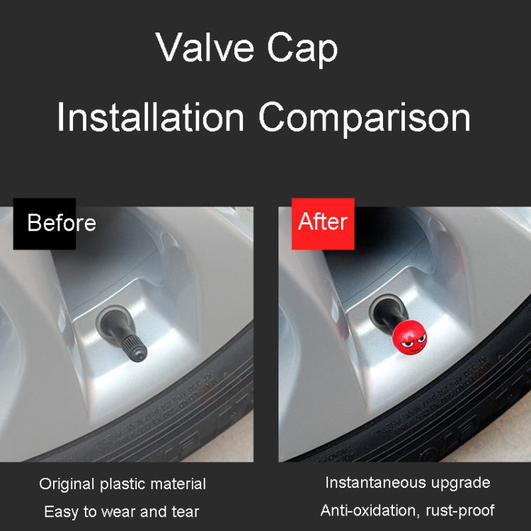 4pcs /Set Devil Ball Tire Valve Caps Automotive Universal Modification Valve Covers(Black) by buy2fix