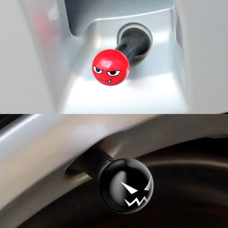 4pcs /Set Devil Ball Tire Valve Caps Automotive Universal Modification Valve Covers(Black) by buy2fix