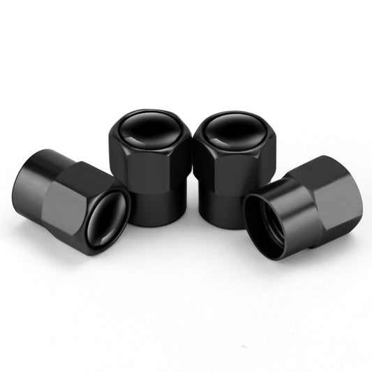 4pcs /Set Hexagonal Metal Tire Valve Caps Automobile Universal Modified Valve Covers(Black) - Tire Valve Caps by buy2fix | Online Shopping UK | buy2fix