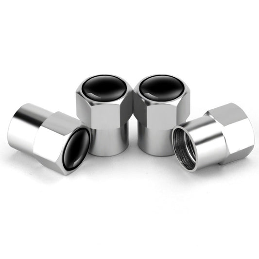 4pcs /Set Hexagonal Metal Tire Valve Caps Automobile Universal Modified Valve Covers(Silver) - Tire Valve Caps by buy2fix | Online Shopping UK | buy2fix