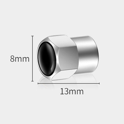 4pcs /Set Hexagonal Metal Tire Valve Caps Automobile Universal Modified Valve Covers(Silver) - Tire Valve Caps by buy2fix | Online Shopping UK | buy2fix