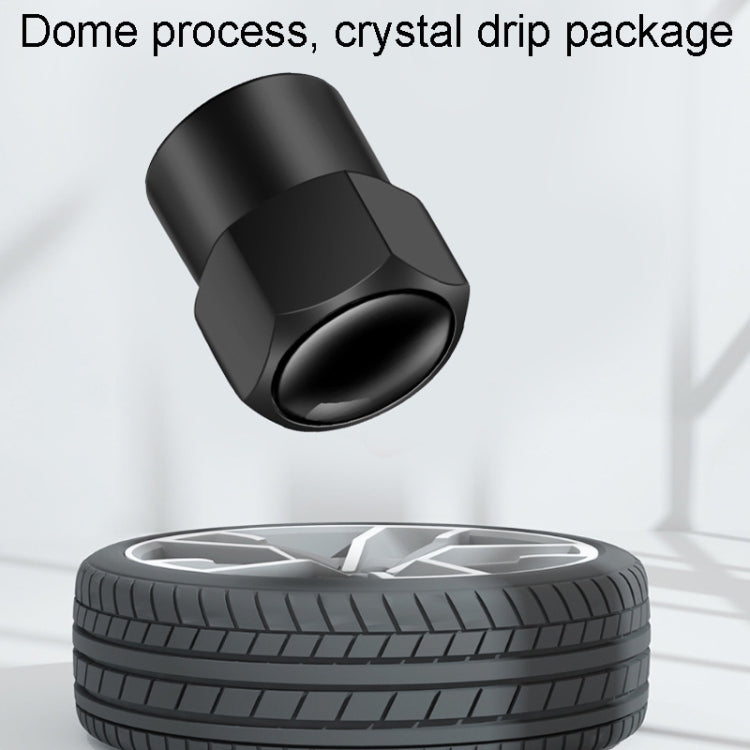 4pcs /Set Hexagonal Metal Tire Valve Caps Automobile Universal Modified Valve Covers(Black) - Tire Valve Caps by buy2fix | Online Shopping UK | buy2fix