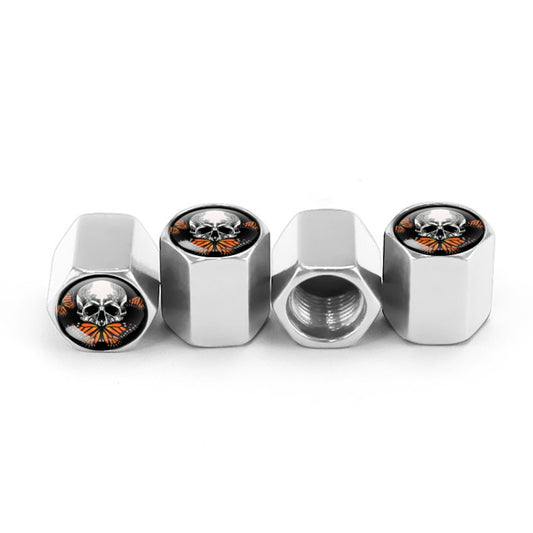 4pcs/set Skull Metal Car Tire Universal Modified Aluminum Alloy Valve Cap(Silver) - Tire Valve Caps by buy2fix | Online Shopping UK | buy2fix