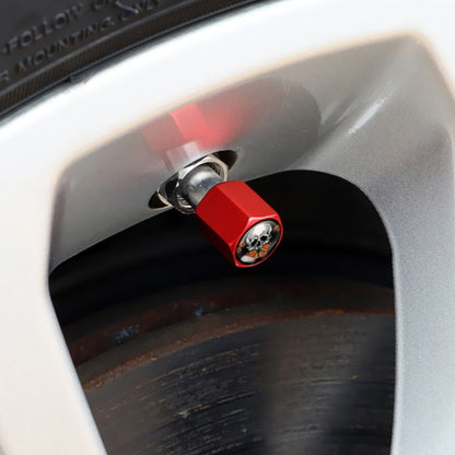 4pcs/set Skull Metal Car Tire Universal Modified Aluminum Alloy Valve Cap(Red) by buy2fix