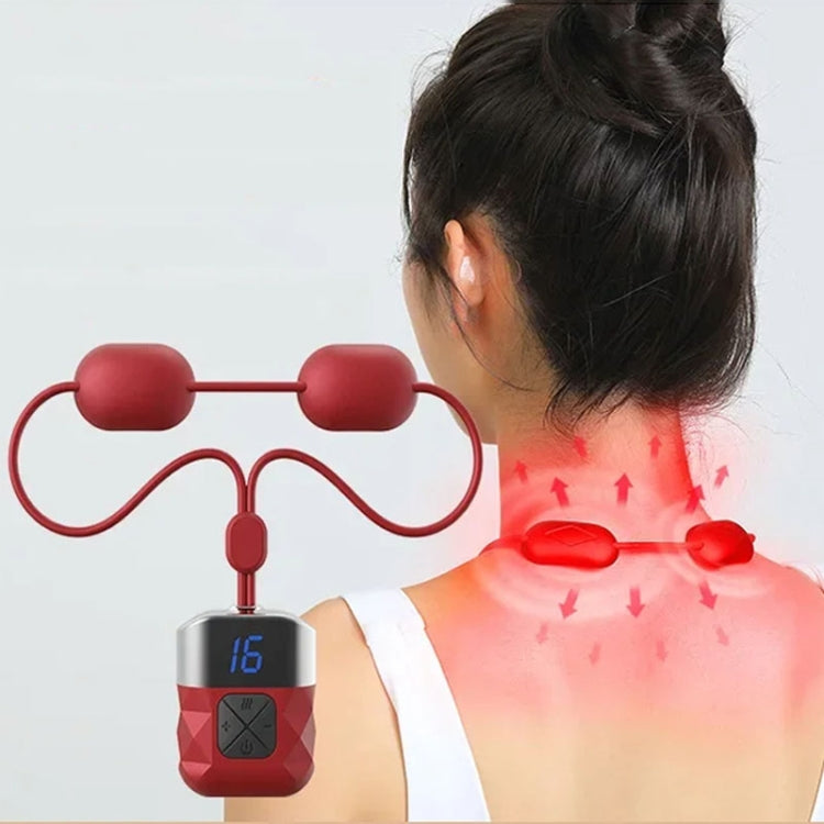 Mini Hanging Neck EMS Pulse Cervical Massager Shoulder and Neck Physiotherapy Instrument(Red) - Massage & Relaxation by buy2fix | Online Shopping UK | buy2fix