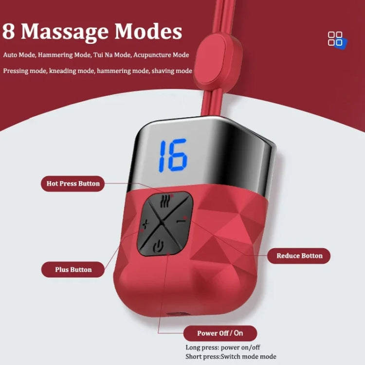 Mini Hanging Neck EMS Pulse Cervical Massager Shoulder and Neck Physiotherapy Instrument(Red) - Massage & Relaxation by buy2fix | Online Shopping UK | buy2fix