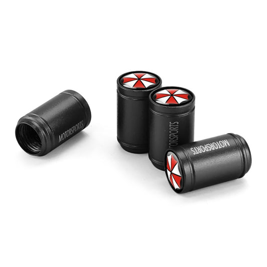 4pcs /Set Umbrella Metal Tire Valve Caps Automobile Universal Modified Valve Covers(Black) - Tire Valve Caps by buy2fix | Online Shopping UK | buy2fix