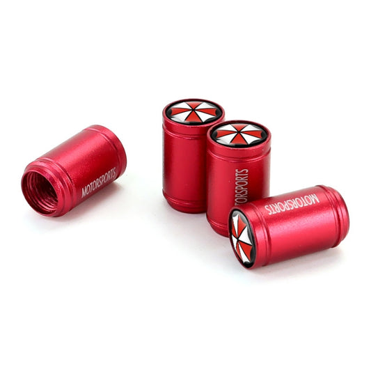 4pcs /Set Umbrella Metal Tire Valve Caps Automobile Universal Modified Valve Covers(Red) - Tire Valve Caps by buy2fix | Online Shopping UK | buy2fix