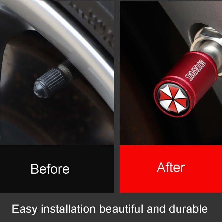 4pcs /Set Umbrella Metal Tire Valve Caps Automobile Universal Modified Valve Covers(Black) - Tire Valve Caps by buy2fix | Online Shopping UK | buy2fix