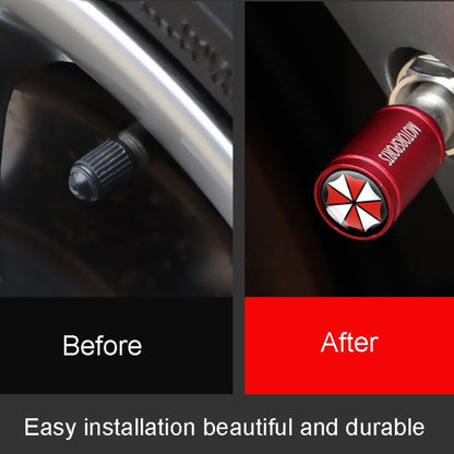 4pcs /Set Umbrella Metal Tire Valve Caps Automobile Universal Modified Valve Covers(Black) - Tire Valve Caps by buy2fix | Online Shopping UK | buy2fix