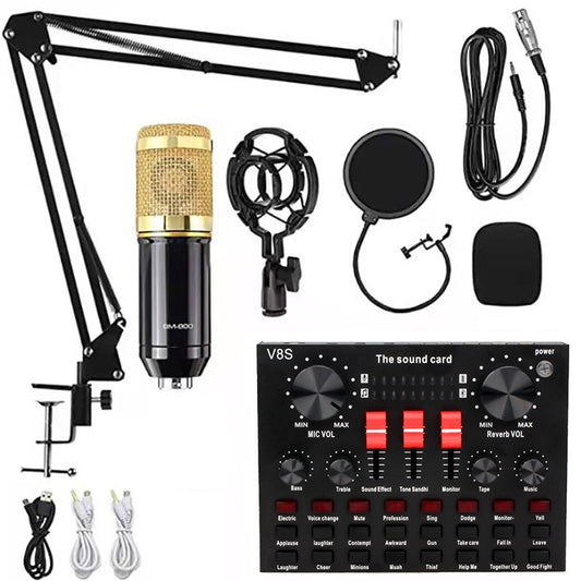 BM800+V8S Sound Card Set  Audio Condenser Mic Studio Singing Microphone - Microphone Audio Cable & Connector by buy2fix | Online Shopping UK | buy2fix