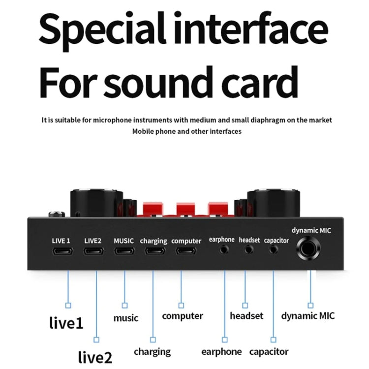 BM800+V8S Sound Card Set Audio Condenser Mic Studio Singing Microphone by buy2fix