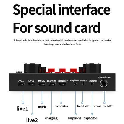 BM800+V8S Sound Card Set Audio Condenser Mic Studio Singing Microphone by buy2fix