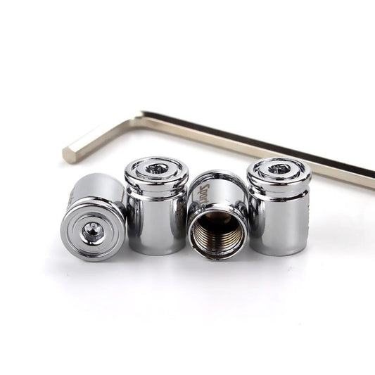 4pcs /Set Sport Anti-Theft Car Tire Valve Caps Universal Valve Cover With Wrench(Silver) - Tire Valve Caps by buy2fix | Online Shopping UK | buy2fix