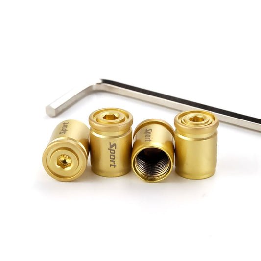 4pcs /Set Sport Anti-Theft Car Tire Valve Caps Universal Valve Cover With Wrench(Gold) - Tire Valve Caps by buy2fix | Online Shopping UK | buy2fix