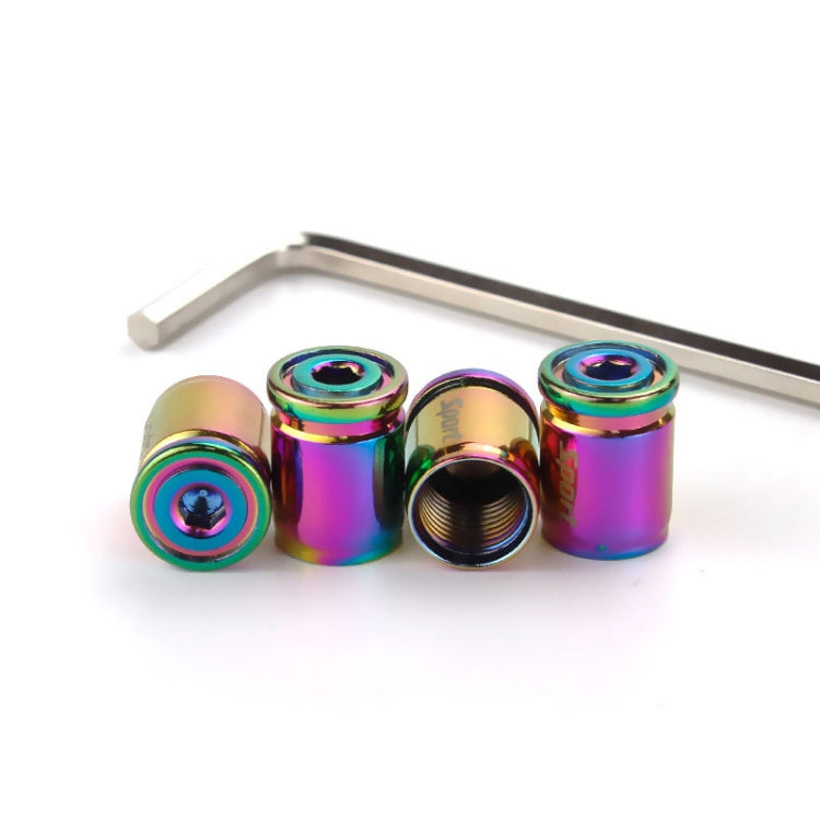 4pcs /Set Sport Anti-Theft Car Tire Valve Caps Universal Valve Cover With Wrench(Colorful) by buy2fix