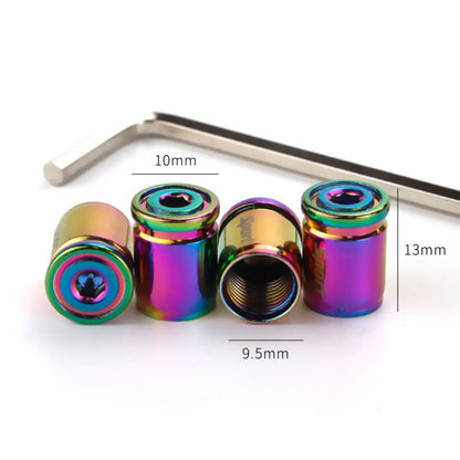 4pcs /Set Sport Anti-Theft Car Tire Valve Caps Universal Valve Cover With Wrench(Colorful) by buy2fix