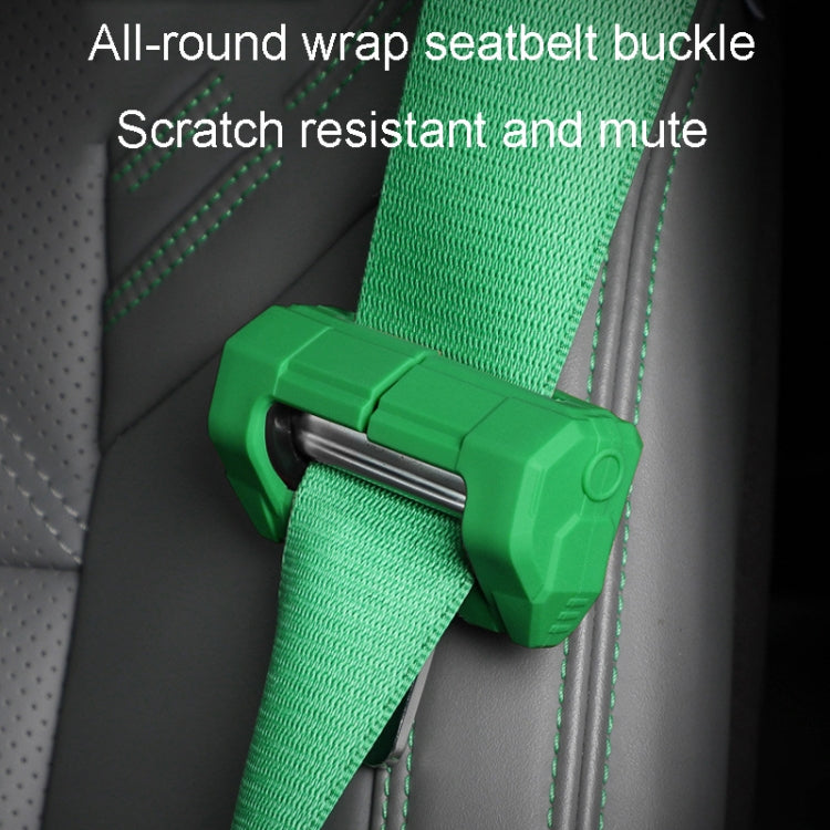 Large Car Seatbelt Buckle Protective Cover Anti Scratch Silicone Protector For Safety Belt Plugs(Green) by buy2fix