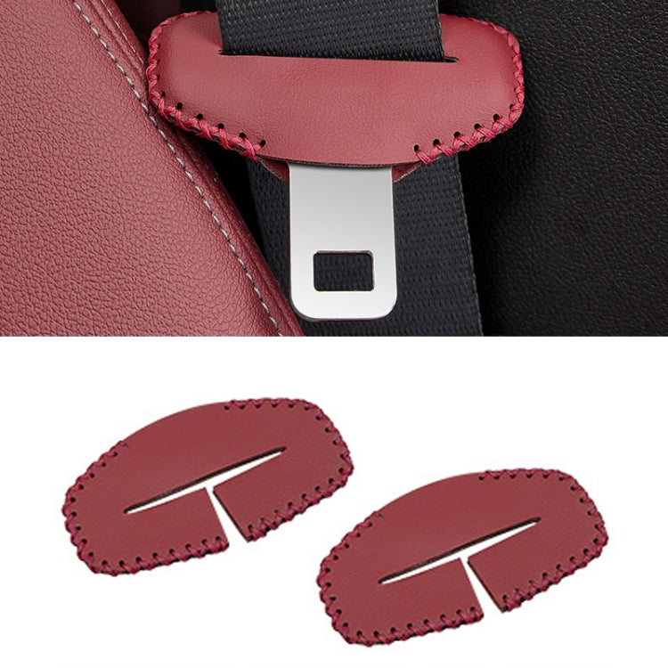 For BMW 1pair Seatbelt Insert Protector Bumper Belt Chuck Decoration(Red) by buy2fix