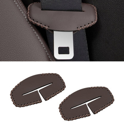 For BMW 1pair Seatbelt Insert Protector Bumper Belt Chuck Decoration(Brown) by buy2fix