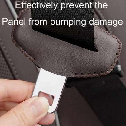 For BMW 1pair Seatbelt Insert Protector Bumper Belt Chuck Decoration(Brown) by buy2fix