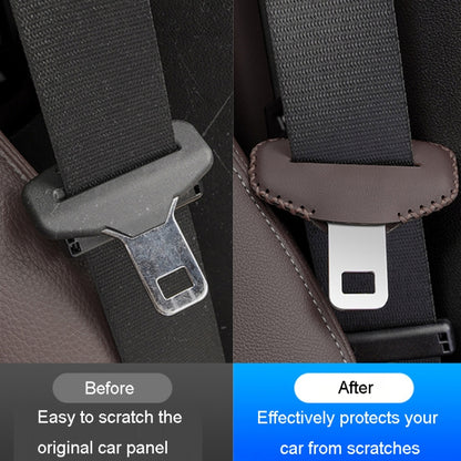 For BMW 1pair Seatbelt Insert Protector Bumper Belt Chuck Decoration(Brown) by buy2fix