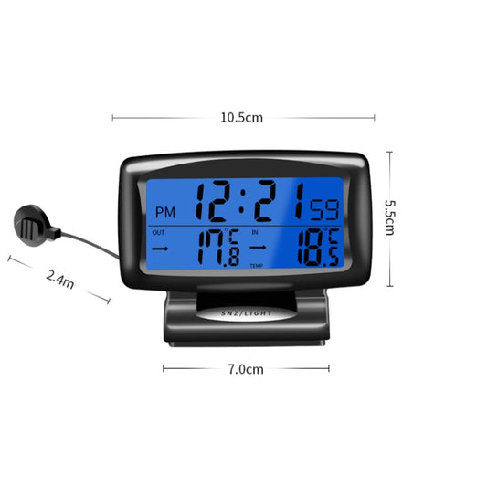 LCD Night Light Car Clock Automotive Electronics Inside And Outside Dual Thermometer - Clocks & Car Meters by buy2fix | Online Shopping UK | buy2fix