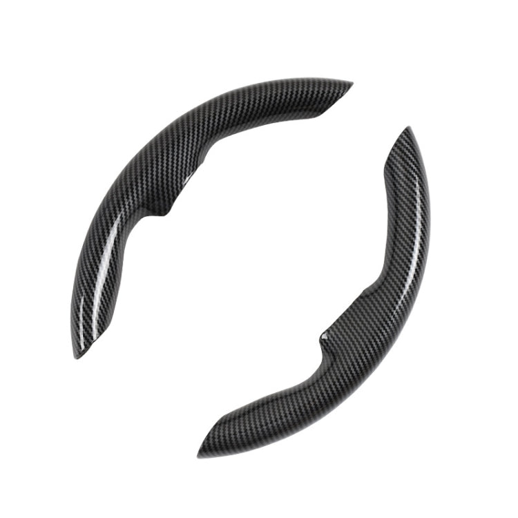 For Tesla Model3/Y 30cm Carbon Fiber Pattern Steering Wheel Handlebar Cover(Black) by buy2fix