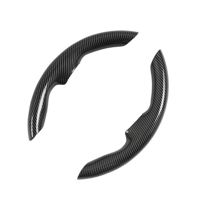 For Tesla Model3/Y 30cm Carbon Fiber Pattern Steering Wheel Handlebar Cover(Black) by buy2fix