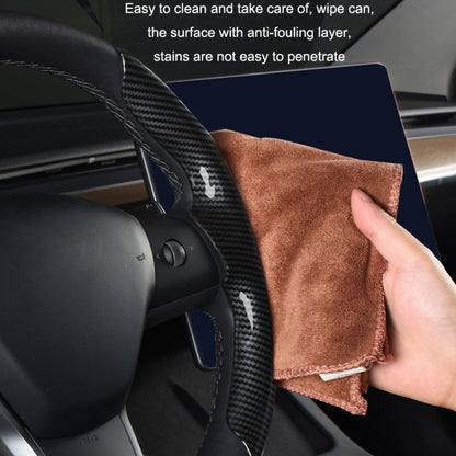For Tesla Model3/Y 30cm Carbon Fiber Pattern Steering Wheel Handlebar Cover(Black) by buy2fix
