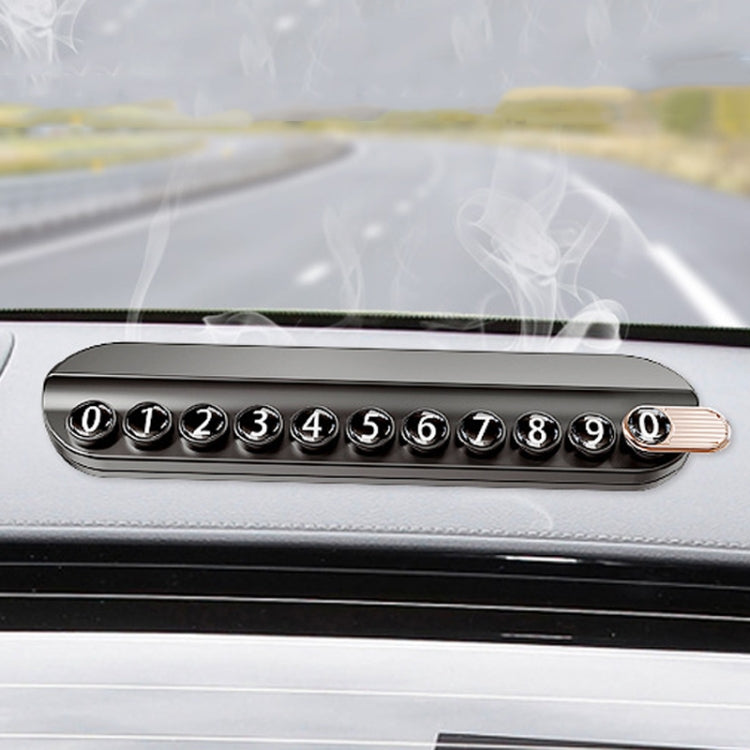 Car Temporary Parking Plate With Aroma Diffuser Moving Car Phone Number Plate Box Packing(Beige) by buy2fix