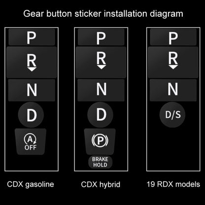 For Acura CDX/19 RDX Car Interior Protective Film, Color: 6pcs /Set Gear Button Sticker - Sticker Tools by buy2fix | Online Shopping UK | buy2fix