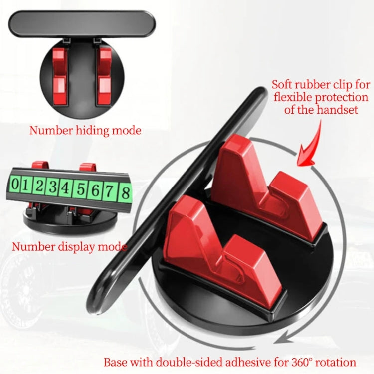 Car Dashboard Automotive Cell Phone Holder Temporary Parking Sign 2 In 1(Red) by buy2fix