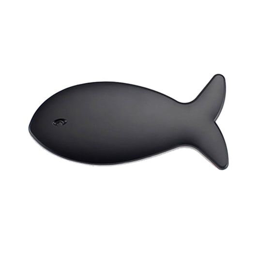 Fish-Shaped Car Metal Stickers Car Body Tail Marker Decorative Decals(Black) - Decorative Sticker by buy2fix | Online Shopping UK | buy2fix