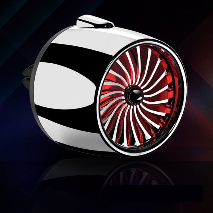 Car Fragrance Super Engine Car Air Conditioning Aroma Diffuser Outlet Ornament, Model: Bright Silver Red Light by buy2fix