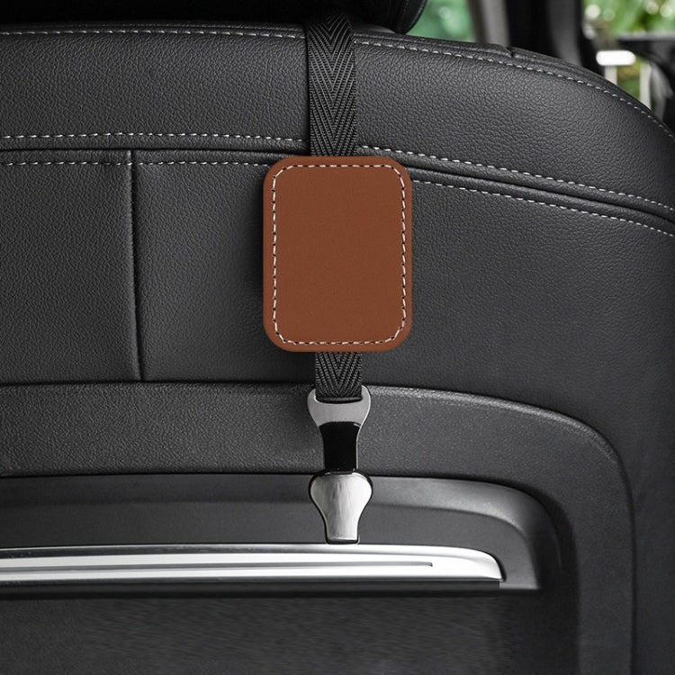 Car Rear Seat Backrest Suede Interior Multifunctional Hook(Dark Brown) by buy2fix